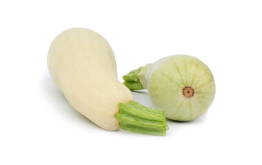 two zucchini isolated on white background