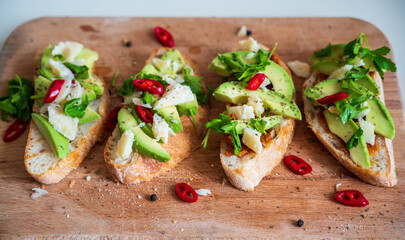 canapes on a wooden surface