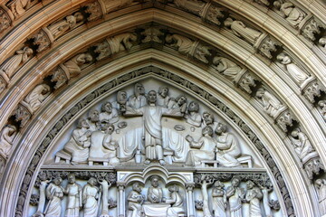 Obraz premium Gothic Revival sculputres on National Cathedral of Washington DC