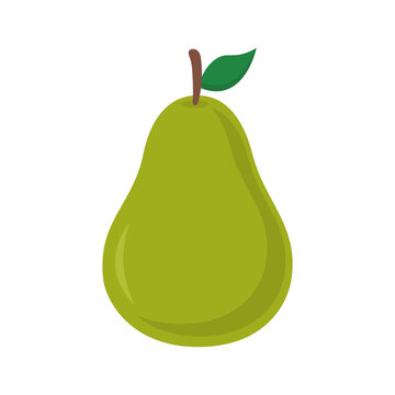 pear flat style icon design, Fruit healthy organic food sweet and nature theme Vector illustration