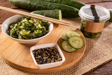 Sunomono - Japanese Cucumber Salad with sesame seeds