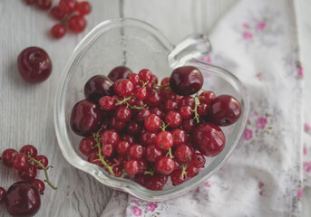Vitamin snack in the summer afternoon, fresh food to strengthen immunity