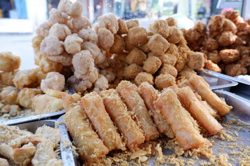 Gorengan is a typical snack from Indonesia. Usually consists of tempeh, tofu, cassava, or bananas. This food is usually sold by street vendors at cheap prices.
