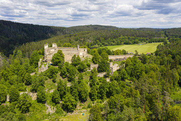 Fototapeta na wymiar Maiden's Stone castle in the Czech Republic