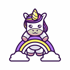 Cute little unicorn mascot design