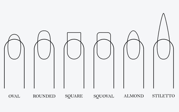Forms of nails for manicure. Vector objects on a white background. EPS 10