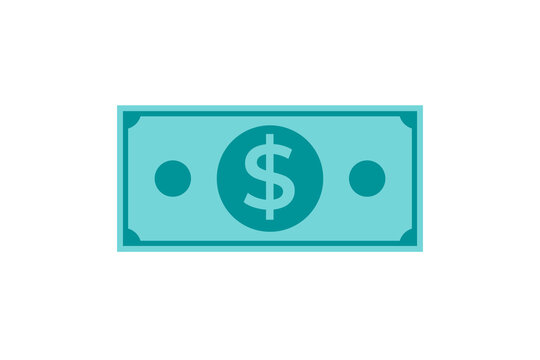 dollar cash icon. simple dollar money icon in greenish blue color.