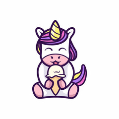Cute little unicorn mascot design