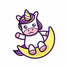 Cute little unicorn mascot design