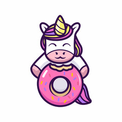 Cute little unicorn mascot design