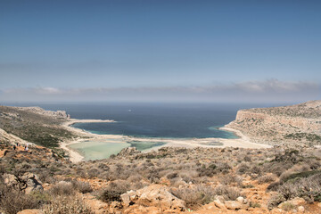 view of the coast of crete greece