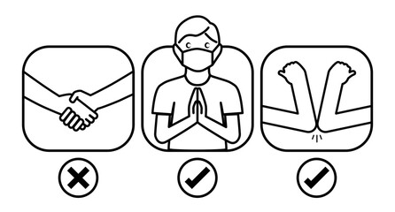 Shaking elbows. Corona virus epidemic. Elbow greeting style. Corona virus prevention. Social distancing concept. Stop coronavirus outbreak.