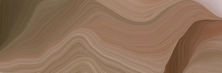 unobtrusive banner with colorful modern waves background design with pastel brown, old mauve and dark gray color