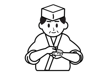 すしを握る寿司職人