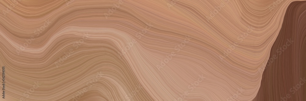 Poster unobtrusive header with colorful abstract waves illustration with rosy brown, old mauve and tan colo