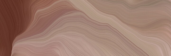unobtrusive banner with colorful abstract waves design with rosy brown, old mauve and pastel brown color