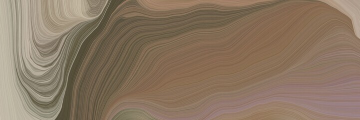 unobtrusive banner with colorful modern soft swirl waves background illustration with pastel brown, ash gray and dark olive green color