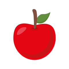 Apple flat style icon design, Fruit healthy organic food sweet and nature theme Vector illustration