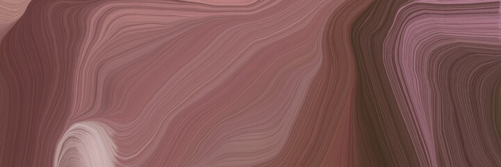 inconspicuous header with colorful modern soft swirl waves background design with pastel brown, rosy brown and old mauve color