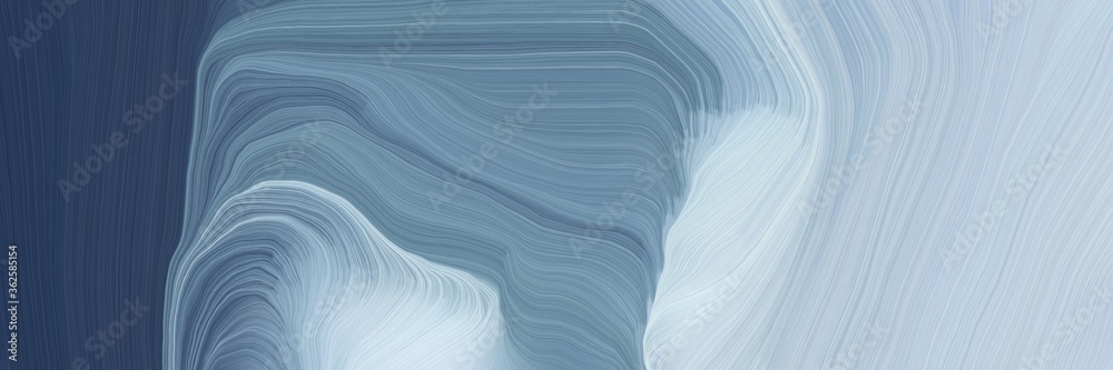 Poster inconspicuous header with colorful modern soft curvy waves background illustration with light slate gray, powder blue and dark slate gray color