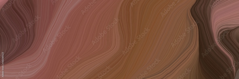 Poster inconspicuous elegant modern soft curvy waves background design with brown, very dark pink and antiq