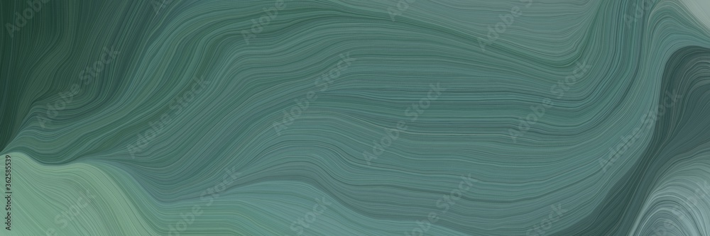 Poster inconspicuous header with elegant abstract waves design with dim gray, light slate gray and dark slate gray color