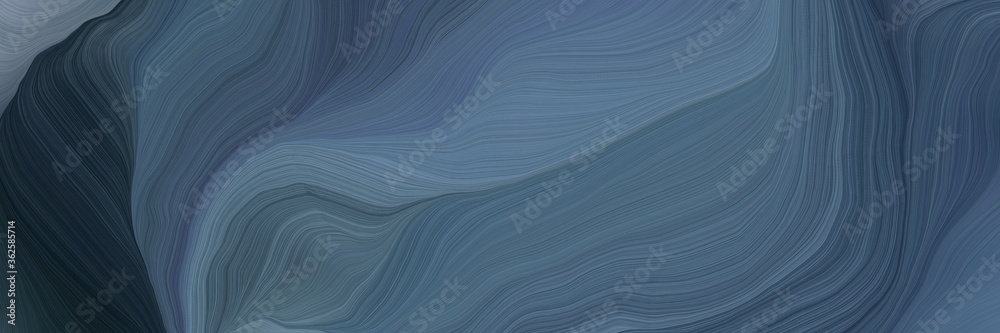 Poster inconspicuous header with elegant modern waves background design with teal blue, very dark blue and 