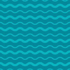 Wavy lines. seamless texture with light blue rolling lines on blue background.