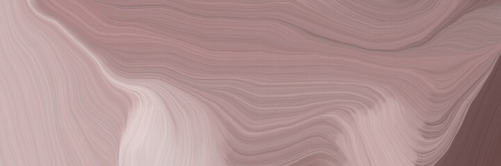inconspicuous header with elegant curvy swirl waves background design with rosy brown, pastel gray and old mauve color