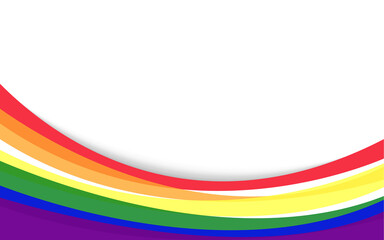 LGBT rainbow curve of lesbian, gay, and bisexual flag colorful concept on white background vector illustration