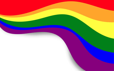 LGBT rainbow wave flag of lesbian, gay, and bisexual colorful concept background vector illustration