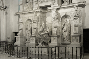 Part of the Tomb of Pope Julius II by Michelangelo in the Basilica di San Pietro in Vincoli, Rome,...
