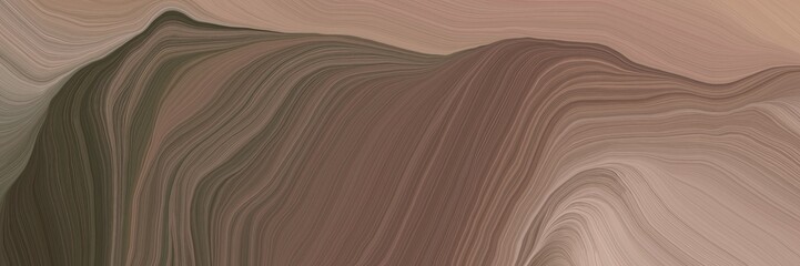 unobtrusive colorful modern soft curvy waves background design with pastel brown, rosy brown and dark slate gray color