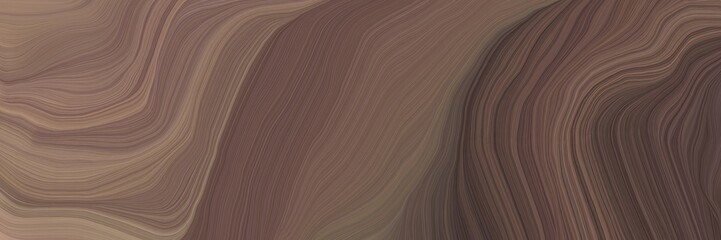 unobtrusive banner with elegant modern curvy waves background design with pastel brown, rosy brown and very dark violet color