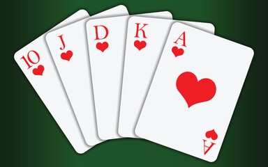 Royal flash heart on a green background. Vector illustration. EPS 10