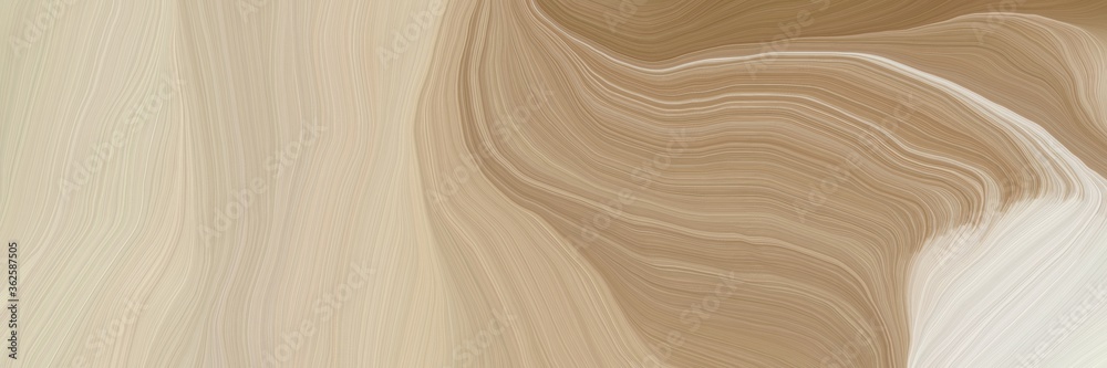 Poster unobtrusive header with colorful modern soft swirl waves background illustration with tan, light gra