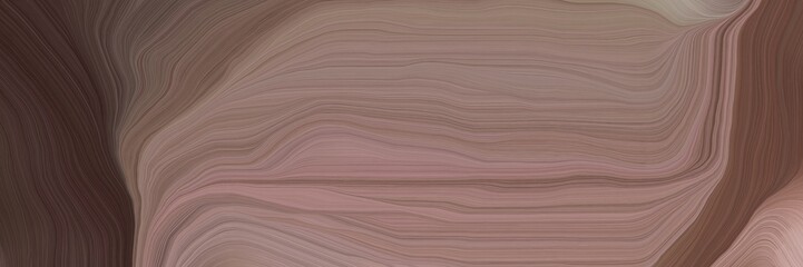 inconspicuous banner with elegant abstract waves illustration with pastel brown, very dark magenta and old mauve color