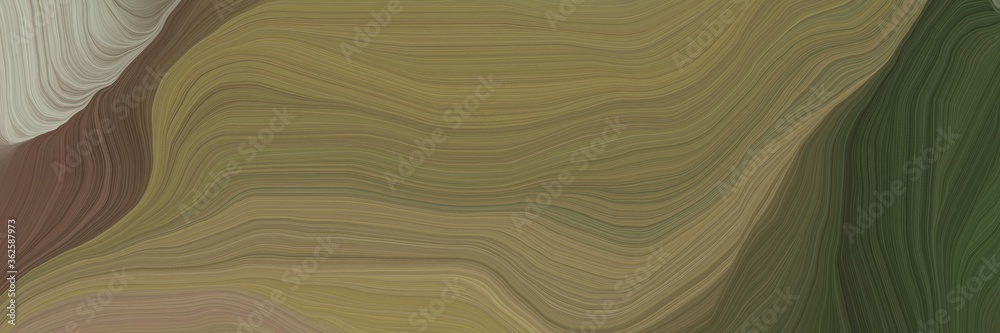 Poster unobtrusive banner with elegant modern soft curvy waves background design with pastel brown, dark sl