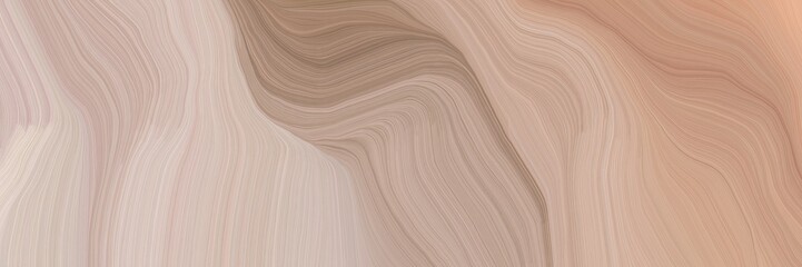 Naklejka premium unobtrusive banner with elegant modern soft swirl waves background design with tan, pastel brown and pastel gray color