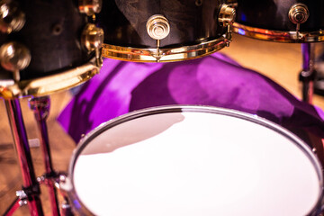 musical instruments: part of a drum set close up