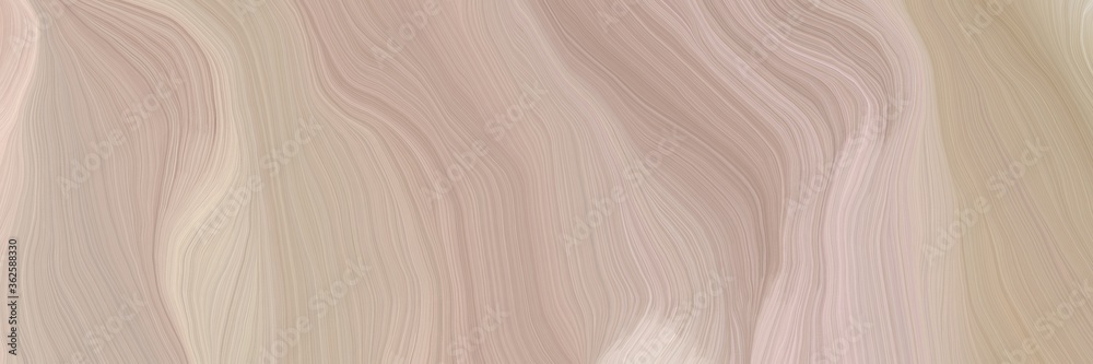 Poster unobtrusive header with elegant modern soft swirl waves background design with tan, light gray and pastel gray color