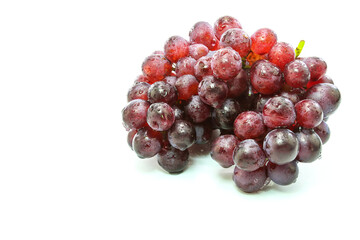 fresh grapes isolated on white background copy space