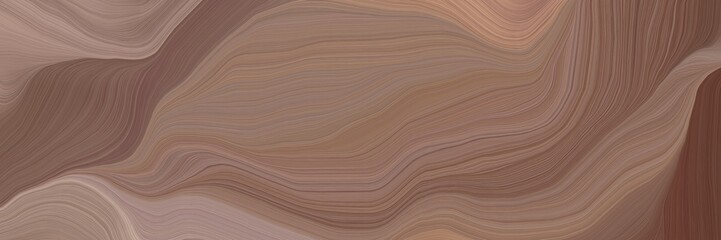 inconspicuous banner with colorful modern soft curvy waves background design with pastel brown, old mauve and rosy brown color