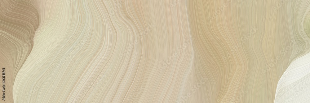 Poster unobtrusive banner with colorful modern soft swirl waves background illustration with tan, beige and