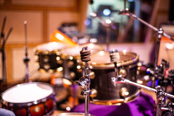 Fototapeta na wymiar musical instruments: part of a drum set close up