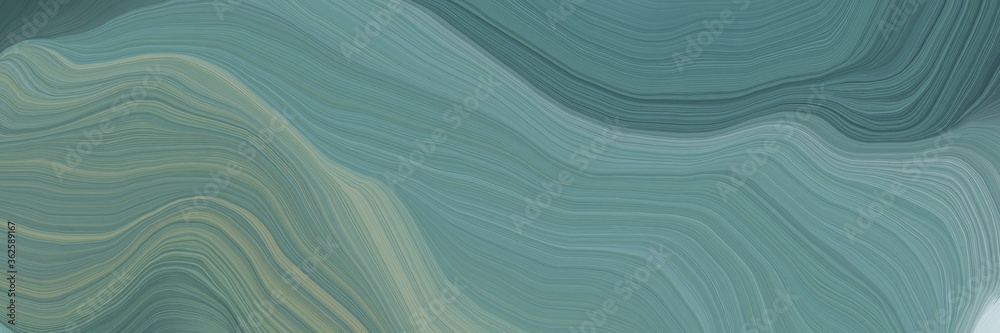 Poster inconspicuous header with colorful smooth swirl waves background design with slate gray, dark slate gray and pastel blue color