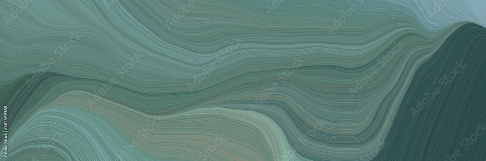 Aufkleber unobtrusive banner with elegant modern soft curvy waves background design with slate gray, dark slat