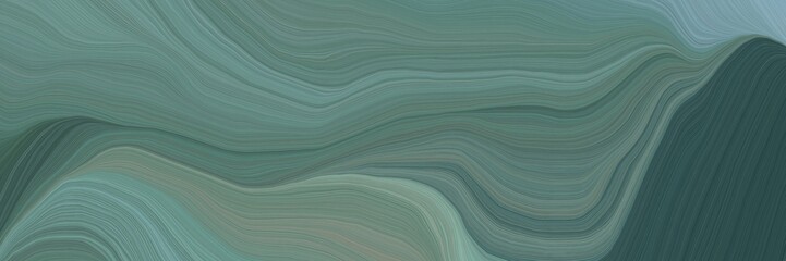 unobtrusive banner with elegant modern soft curvy waves background design with slate gray, dark slate gray and cadet blue color