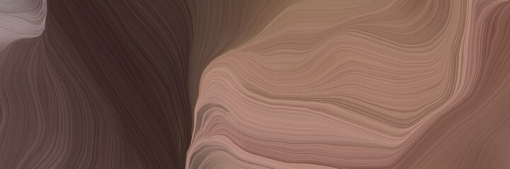 inconspicuous banner with elegant modern soft curvy waves background design with pastel brown, very dark pink and old mauve color