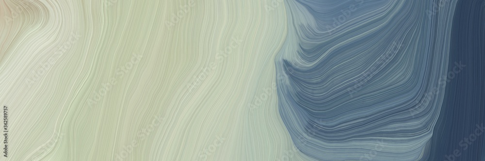 Poster inconspicuous banner with elegant smooth swirl waves background illustration with silver, teal blue 